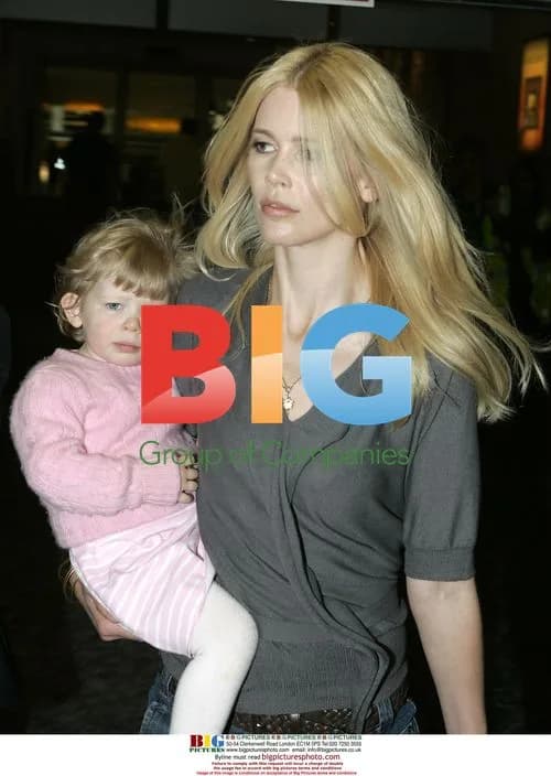 Claudia Schiffer Departs Heathrow with Kids