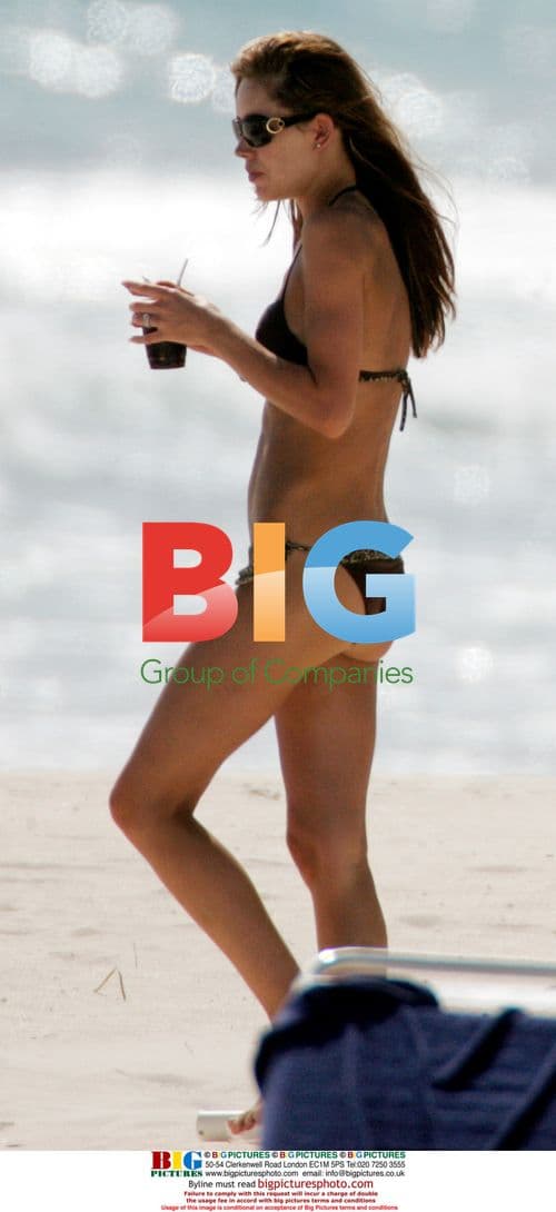 Rachael Flintoff sunbathing on Barbados beach