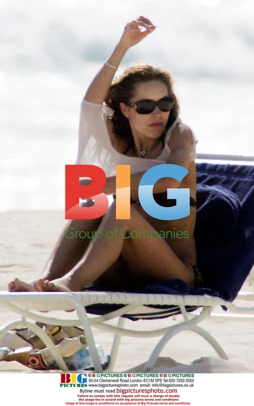 Rachael Flintoff Sunbathing Alone in Barbados