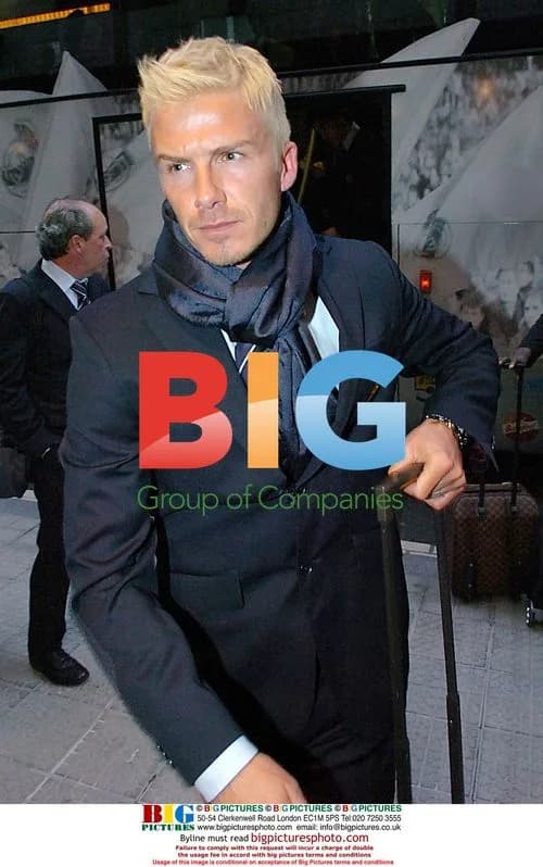 David Beckham arrives with Real Madrid