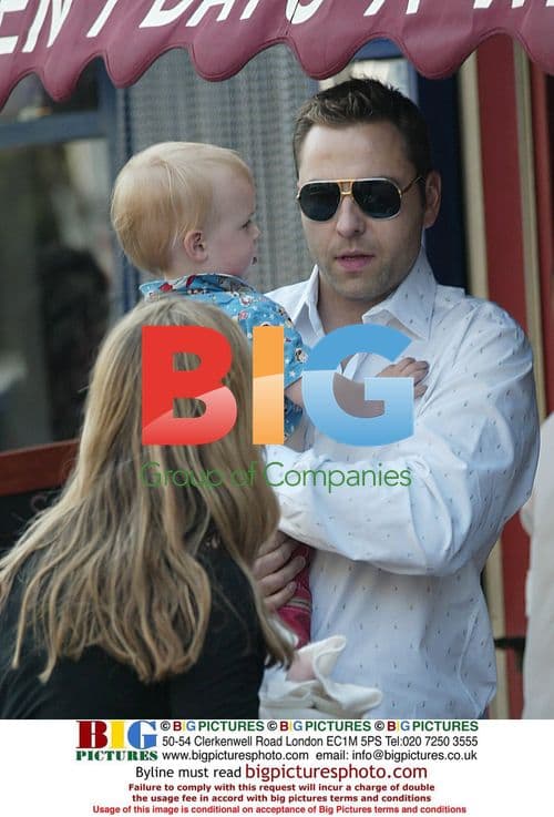 David Walliams with friend and children