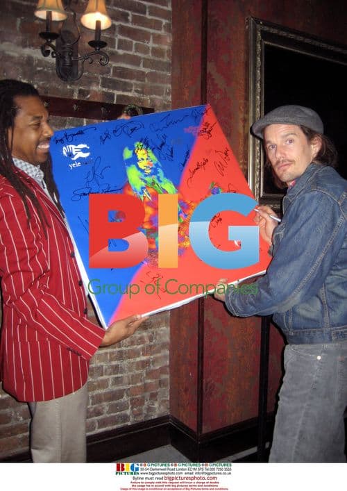 Ethan Hawke Signs Painting Titled "Yele"