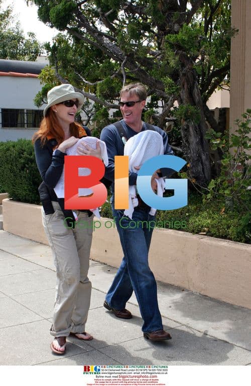 Marcia Cross with Husband & Newborn Twins