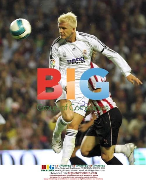 David Beckham's Blonde Hair at Match