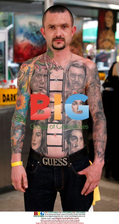 Festival Attendee Displays Tattoo