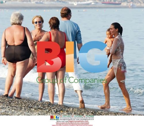 Ines Sastre with Husband and Son in Spain