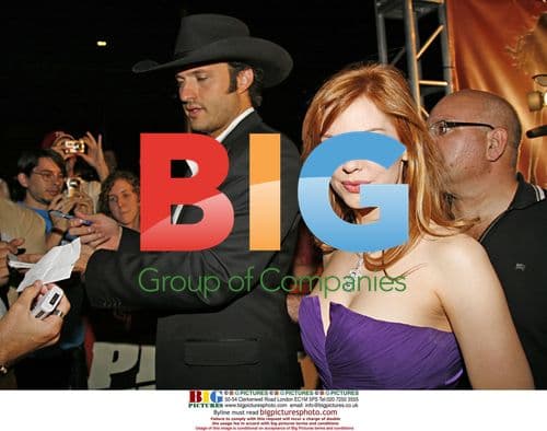 Rose McGowan and Robert Rodriguez at 'Planet Terror' Premiere