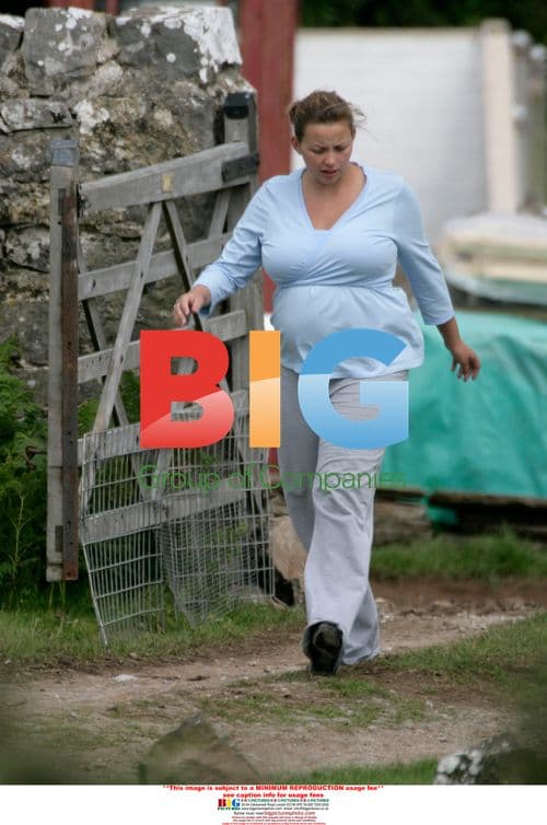 Gavin Henson and Charlotte Church walk their dog