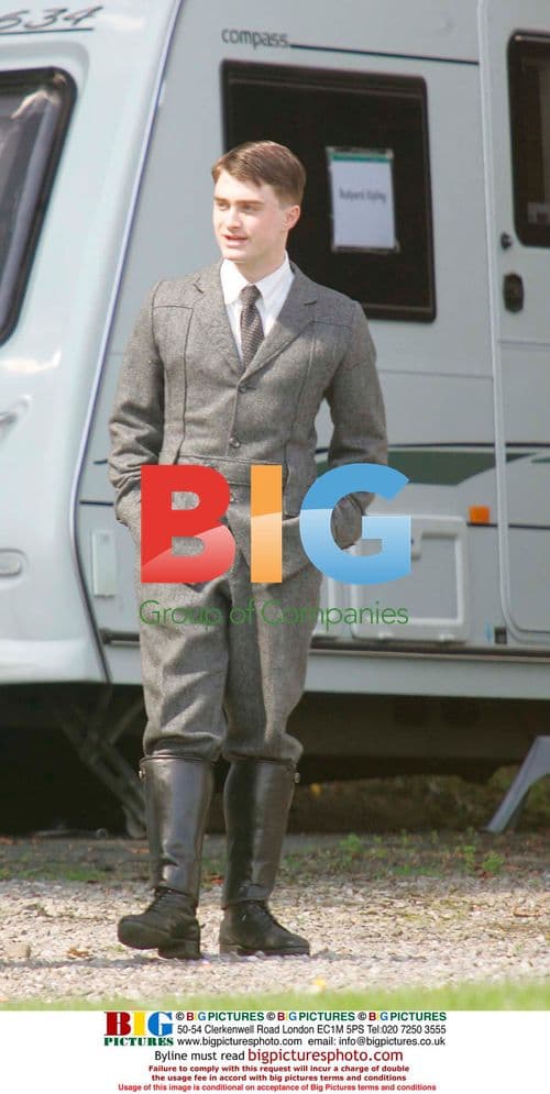 Daniel Radcliffe on the set of "My Boy Jack"