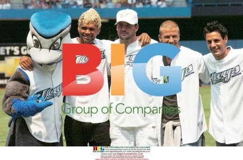 David Beckham and L.A. Galaxy team at Toronto Blue Jays game