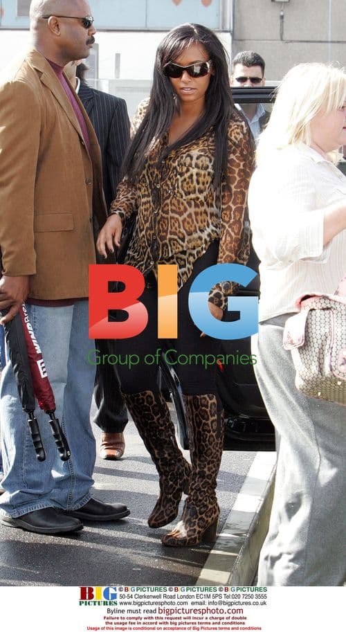 Mel B and Daughter Angel Arriving at Heathrow