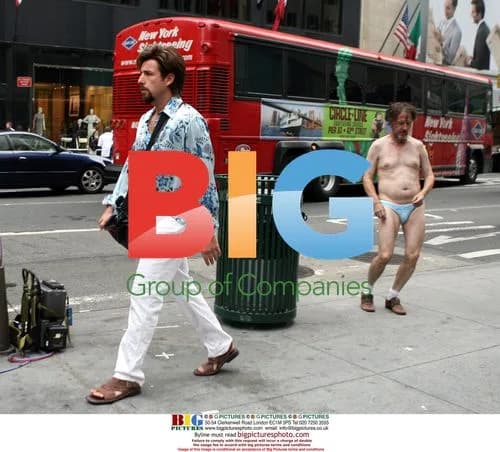 Adam Sandler on the set of 'You don't mess with the Zohan'