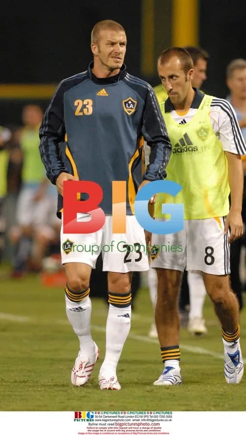 David Beckham walks off field after first half