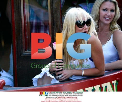 Kimberly Stewart sightseeing on canal boat in London