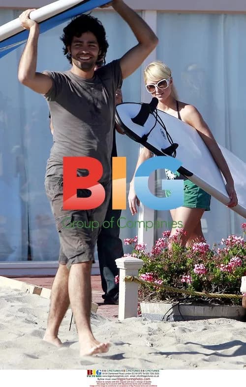 Paris Hilton and Adrian Grenier at Malibu Beach
