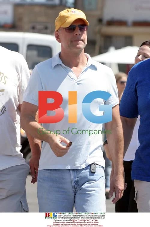 Bruce Willis with friends in Saint-Tropez