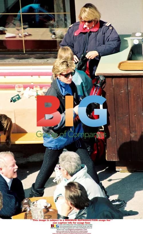 Princess Diana and sons on winter holiday