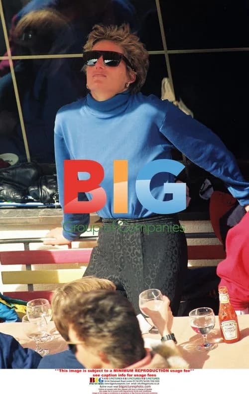 Lady Diana and sons on winter holiday
