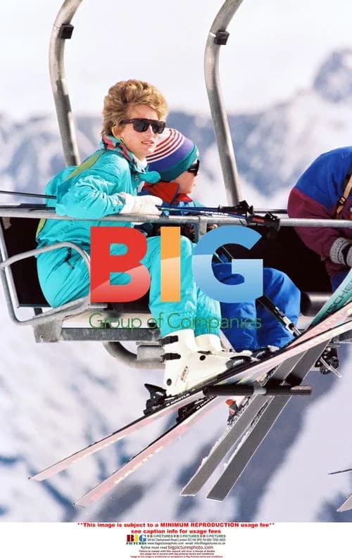 Lady Di and sons on ski holiday