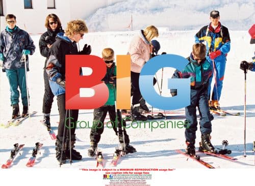 Lady Diana and children on holiday in Lech