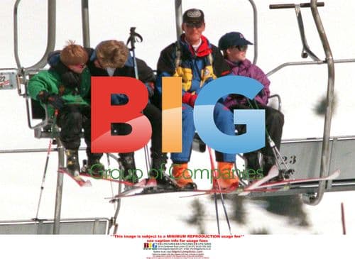 Princess Diana and sons on holiday in Austria