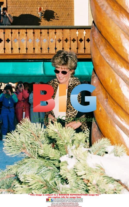 Princess Diana and sons on holiday in Lech, Austria