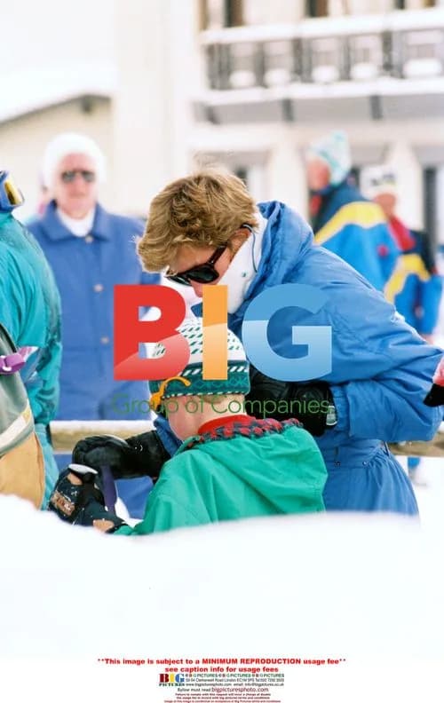 Princess Diana and sons on holiday in Lech, Austria