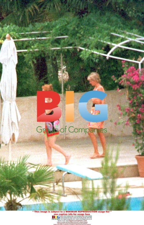 Lady Diana, Sarah Ferguson and Children on Holiday