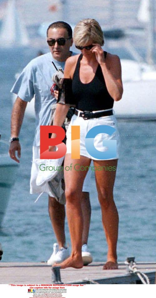 Lady Diana and Dodi Al Fayed arrive in St. Tropez
