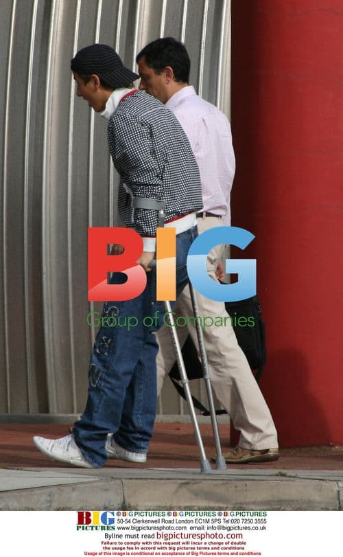 Liverpool Player on Crutches