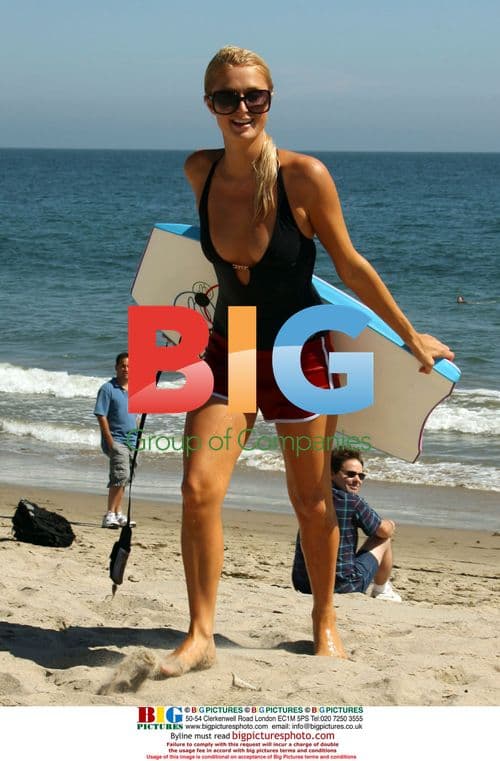 Paris Hilton Boogie Boards in Malibu