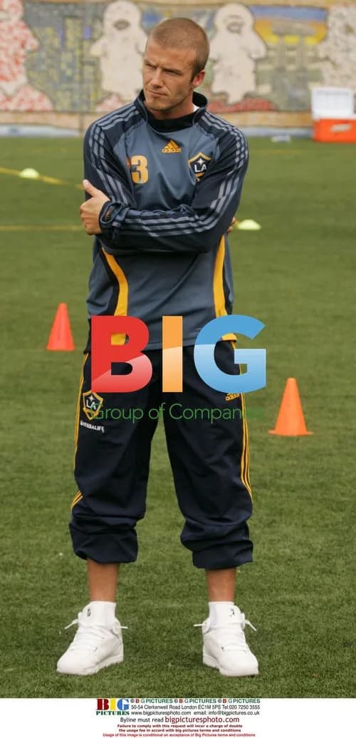David Beckham Holds Soccer Clinic in Harlem