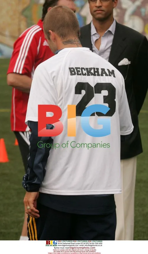 David Beckham Holds Soccer Clinic in Harlem
