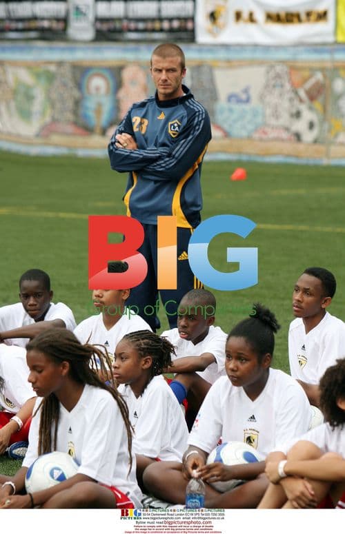 David Beckham Coaching Harlem Youth Soccer Team