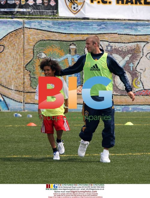 David Beckham Coaches Harlem Soccer Clinic