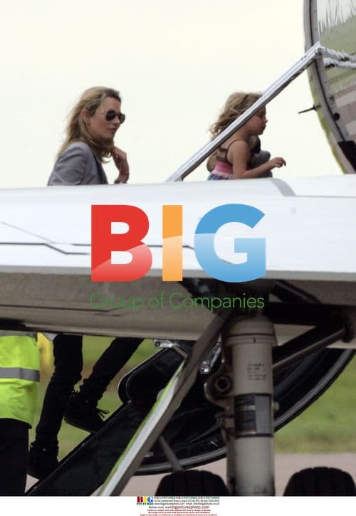 Kate Moss and Lila Grace Boarding Private Jet