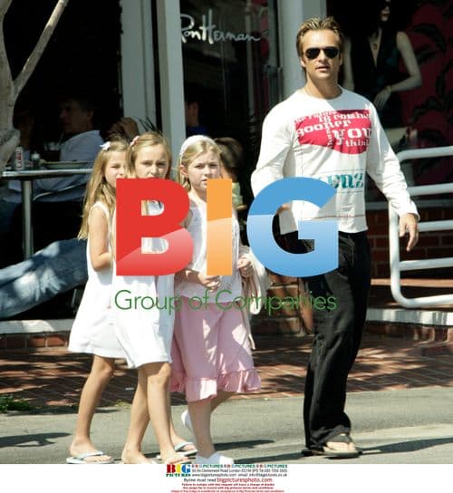 David Hallyday shops with daughters on Melrose