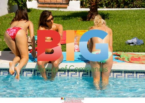 Sexy Glamour Girls Pool Fun in Spain