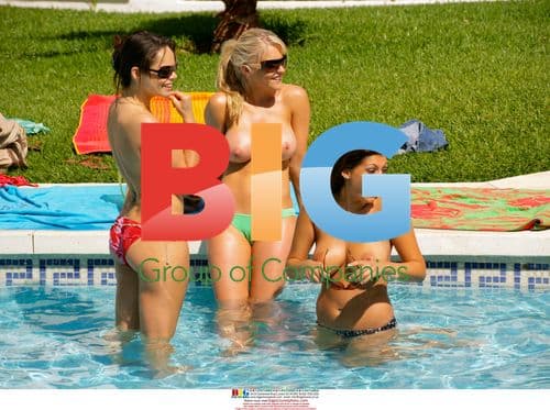 Sexy glamour girls in pool