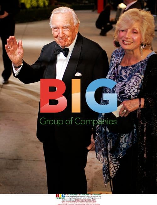 Walter Cronkite and friend at Vanity Fair post-Oscars party