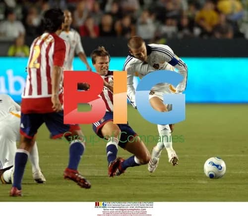 David Beckham challenged by Jesse Marsch