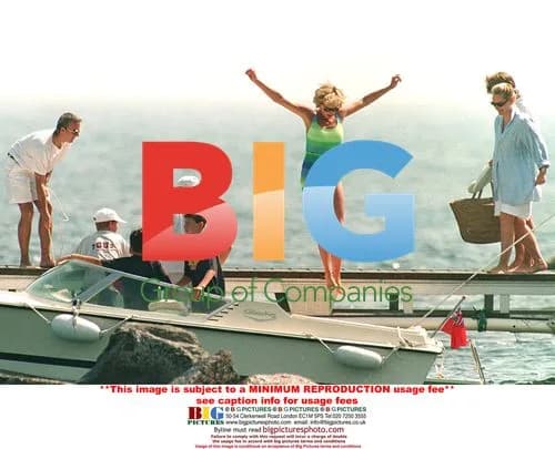 Princess Diana and children in Saint-Tropez