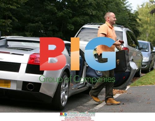 Mark Croft Arrives Home in Silver Lamborghini