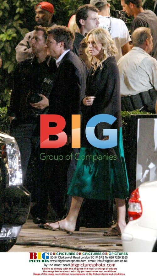 Charlize Theron, Will Smith, and Jason Bateman on Hancock set