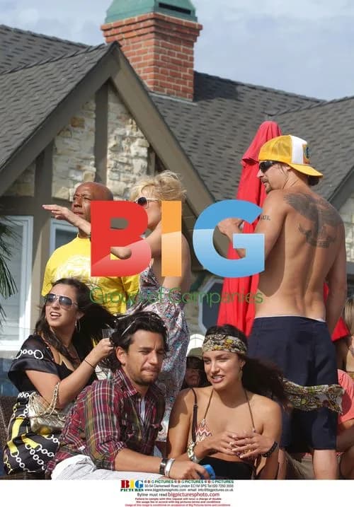 Paris Hilton, Russell Simmons and Kid Rock on beach
