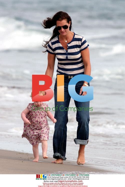 Brooke Shields and daughters at the beach