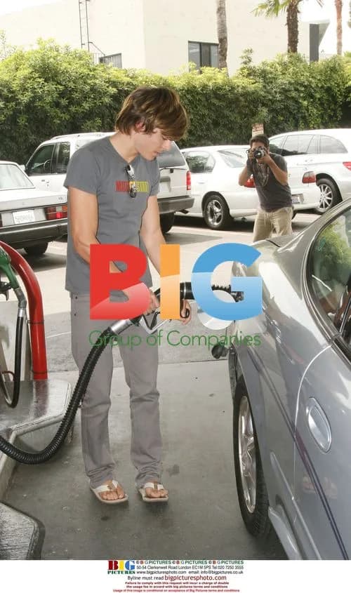 Zac Efron fills up at pricey gas station in Beverly Hills