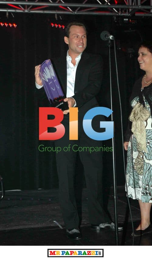 Abi Titmuss and Christian Slater at Edinburgh Comedy Awards