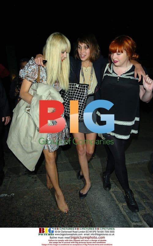 Peaches Geldof and Alexa Chung leave party