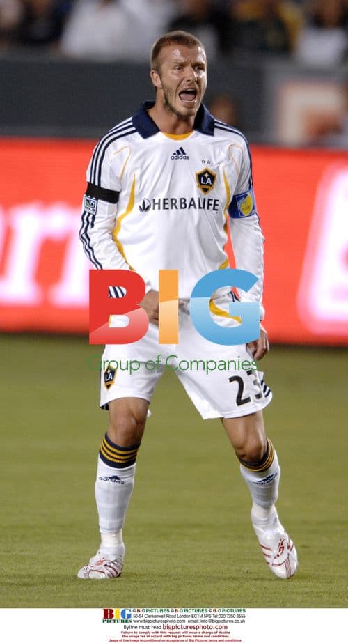 David Beckham Reacts During SuperLiga Match